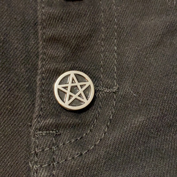 Grave Girls black frayed hem studded leopard denim shorts - Picture 3 of 5